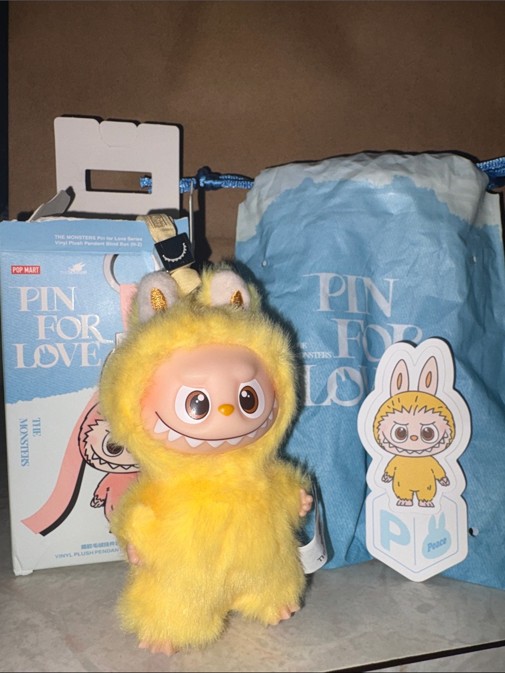 POP MART Yellow Labubu — 'Pin For Love' P